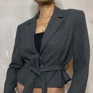 Zara cropped blazer with tie waist!